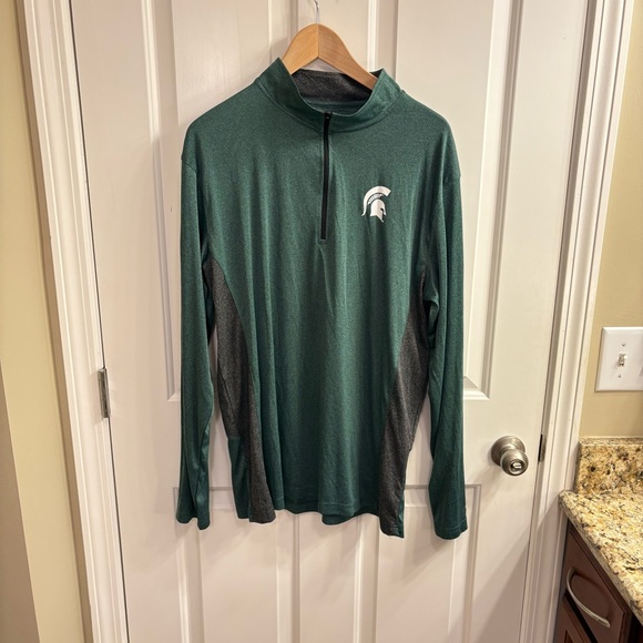Colosseum Men's Michigan State Spartans Green Athletic Quarter Zip Top XL NWOT - Picture 1 of 5